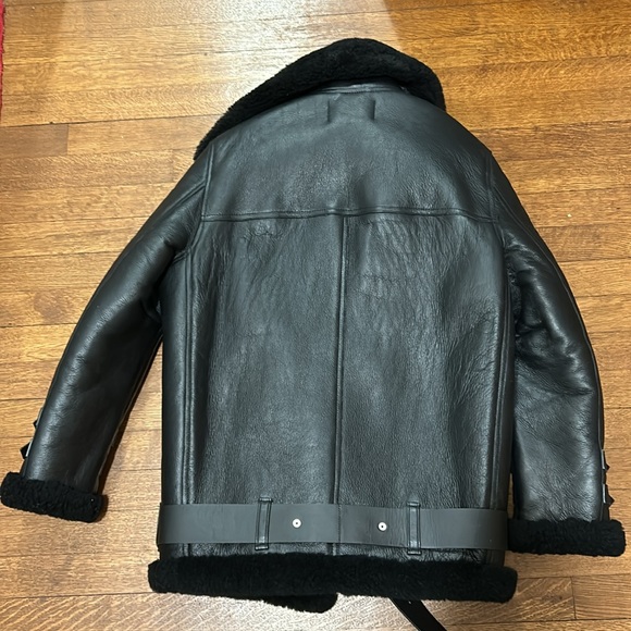 Acne Studios Velocite Leather and Shearling coat - Picture 10 of 12
